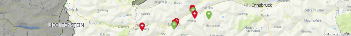 Map view for Pharmacies emergency services nearby Sankt Anton am Arlberg (Landeck, Tirol)
